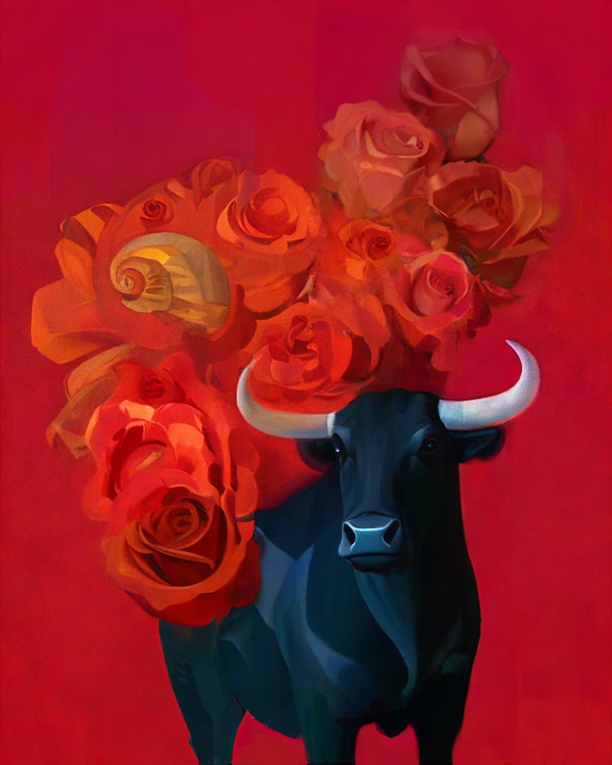 painting of a bull