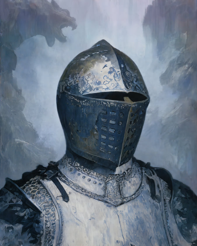 painting of a knight in armour